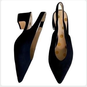 Boden Lana Black Suede Slingback Heels Pumps Size 42 / US 11 / UK 9